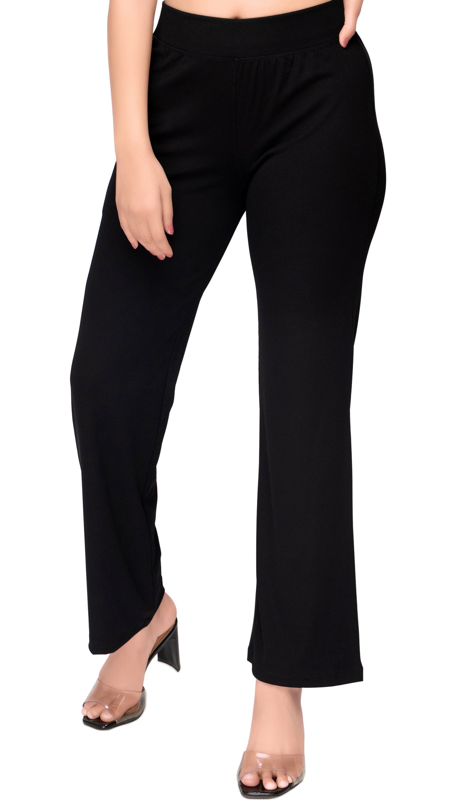 Wide-Leg Comfort Pants Black STY-18-B